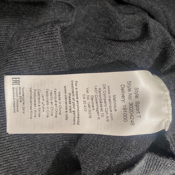 Matinique Knitted 100% Wool Pullover Sweater Mens XL Dark Grey - Picture 9 of 10